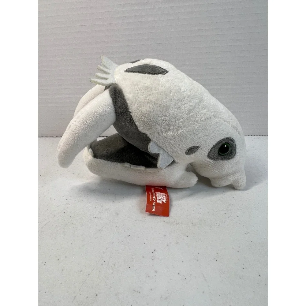 Giantmicrobes Fuzzy Fossils Saber-Toothed Tiger Plush Skull White Grey 7 Inch